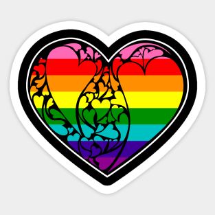 Original Gilbert Baker Gay Pride Flag  LGBT+ Heart Sticker